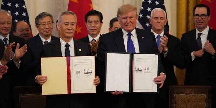 Liu He e Donald Trump - NA